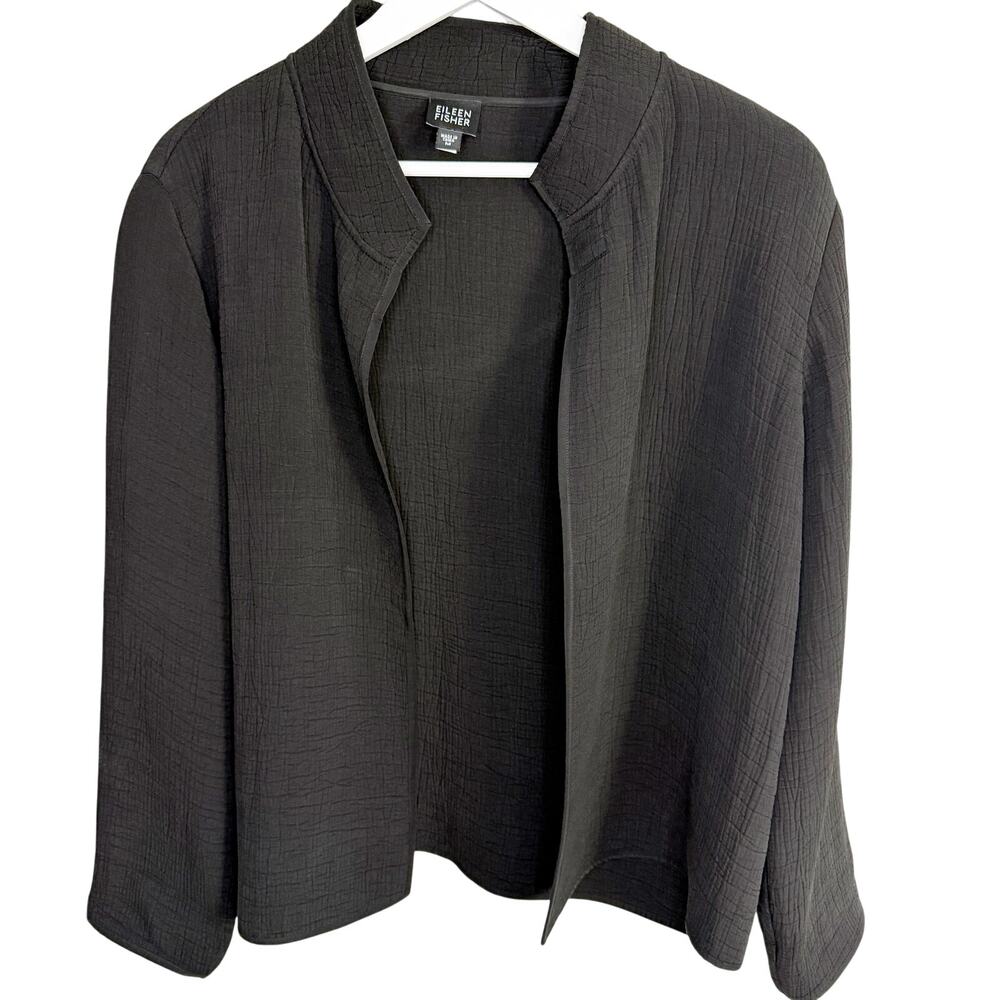 Eileen Fisher Silk Blend Crepe Jacket Size Medium